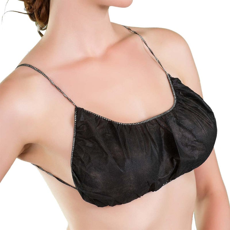 APPEARUS 50 Ct. Disposable Bras - Women's Backless Spa Bra for Spray Tanning and Body Treatments, Black - Image 1